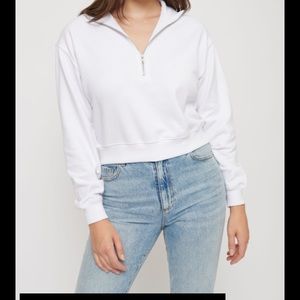 DYNAMITE
Bleeker French Terry Crop Half Zip Sweatshirt